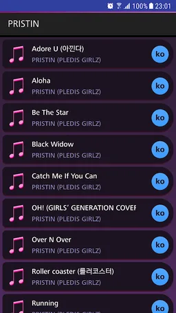 Lyrics for PRISTIN (Offline) screenshot 1