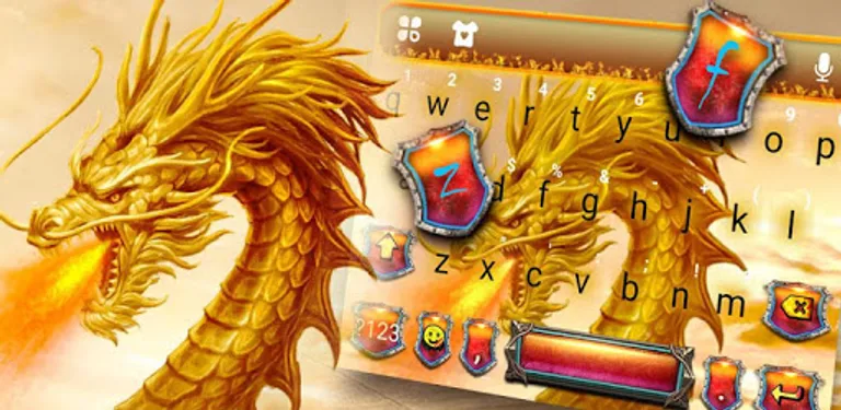 Golden Dragon Flame Keyboard Theme cover image