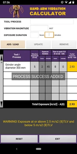 Hand-Arm Vibration Calculator screenshot 8