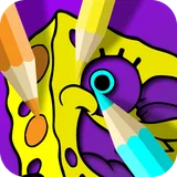 patrick sponge coloring icon