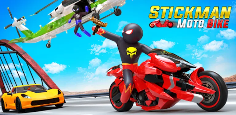 Stickman Moto Bike Hero: Crime City Superhero Game cover image