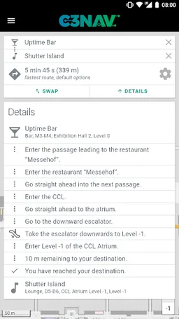 c3nav – 38C3 indoor navigation screenshot 9