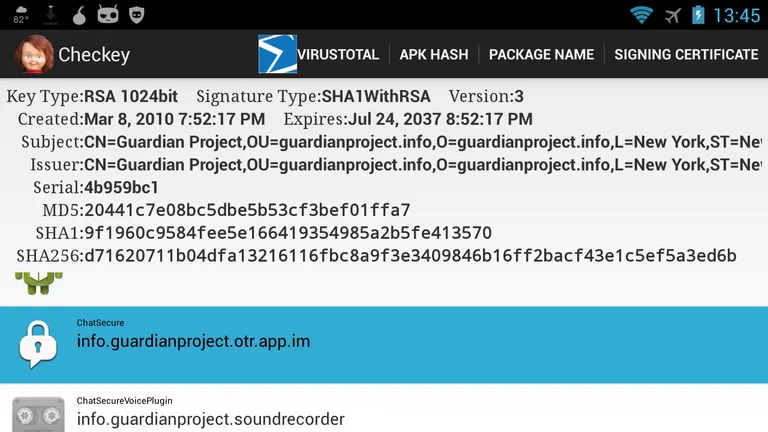 Checkey: info on local apps screenshot 3
