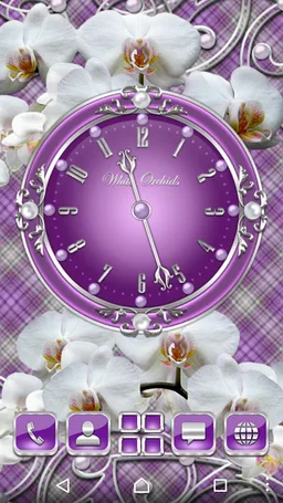 White Orchids Clock Widget screenshot 4