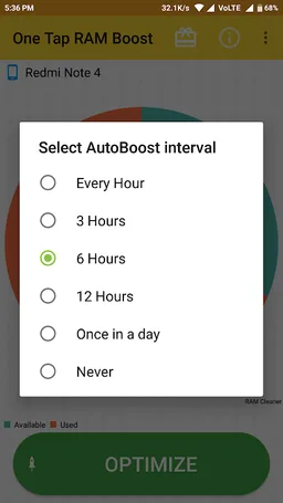 One Tap RAM Booster ✈ screenshot 3