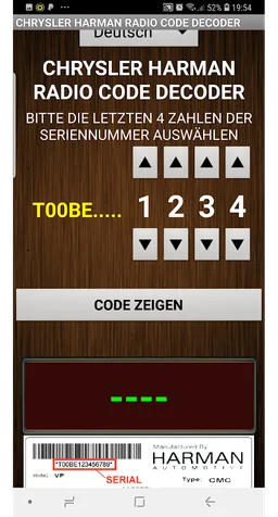 Chrysler Harman T00BE Decoder screenshot 3