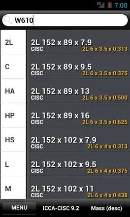 [steel shapes] canada / CISC screenshot 2