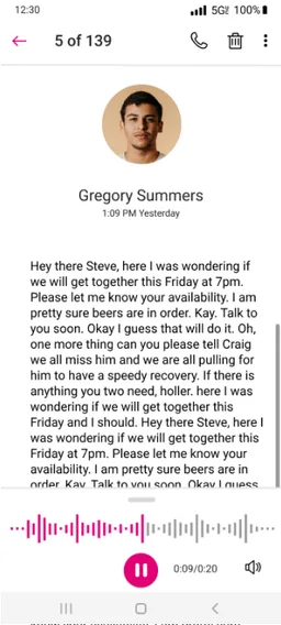 Visual Voicemail screenshot 3