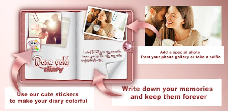 Cute Rose Gold Diary App cover image