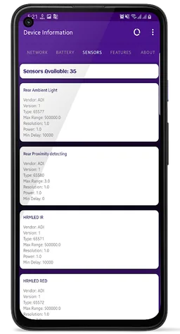 Device Information specs screenshot 10