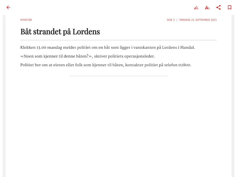 Lindesnes eAvis screenshot 3