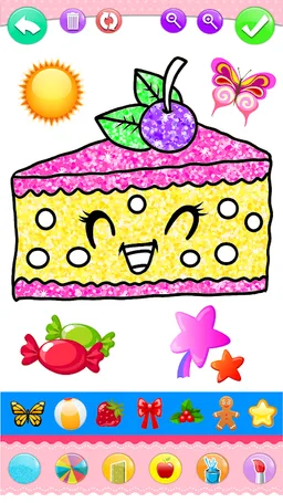 Cupcakes Coloring Book Glitter screenshot 8