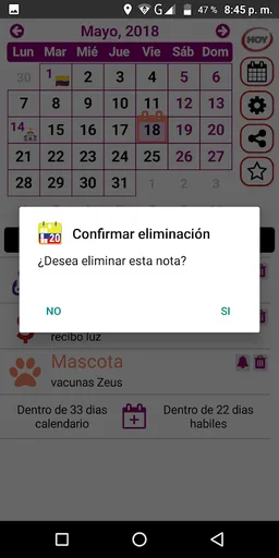 Festivos Colombia, Widget Luna screenshot 8