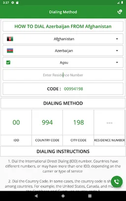 International Dialing Code screenshot 3
