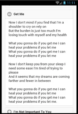 Sia Lyrics screenshot 3