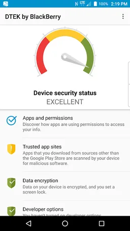 DTEK by BlackBerry screenshot 1