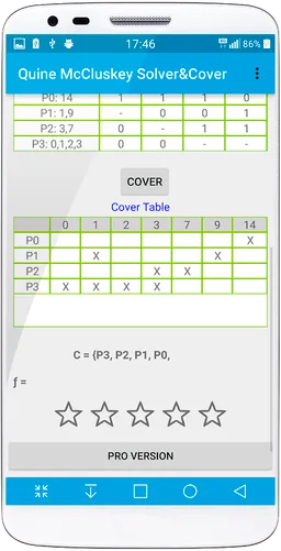 Quine-McCluskey Solver&Cover screenshot 1