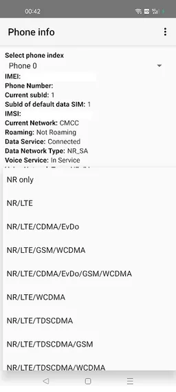 5G Setting screenshot 3