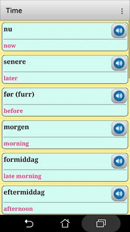 Danish phrasebook and phrases screenshot 2