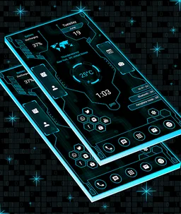 Hi-tech Launcher 2 - 2018, Future of UI, Free screenshot 4
