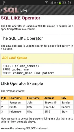SQL Reference screenshot 3