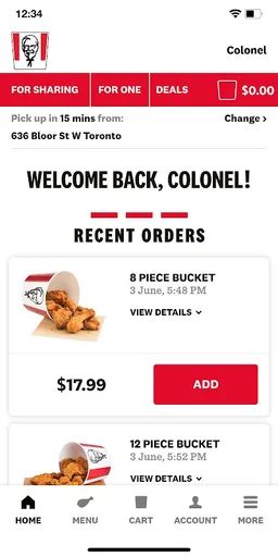 KFC Canada screenshot 1