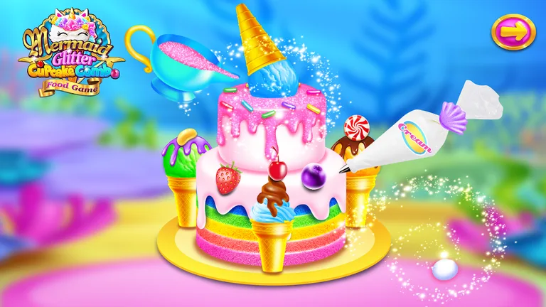 Mermaid Glitter Cupcake Chef screenshot 5