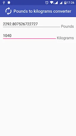 Pounds to kilograms converter screenshot 2