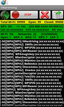 SWardriving. Wireless Wi-Fi Wardriving. screenshot 1