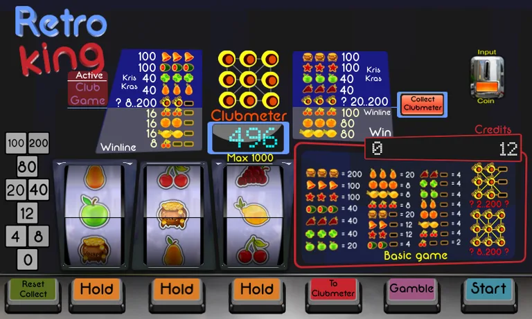 Retro King pub fruit machine screenshot 2
