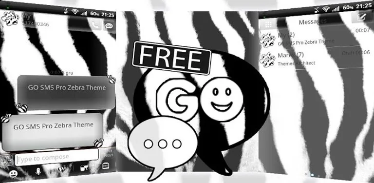 GO SMS Pro Zebra Theme cover image
