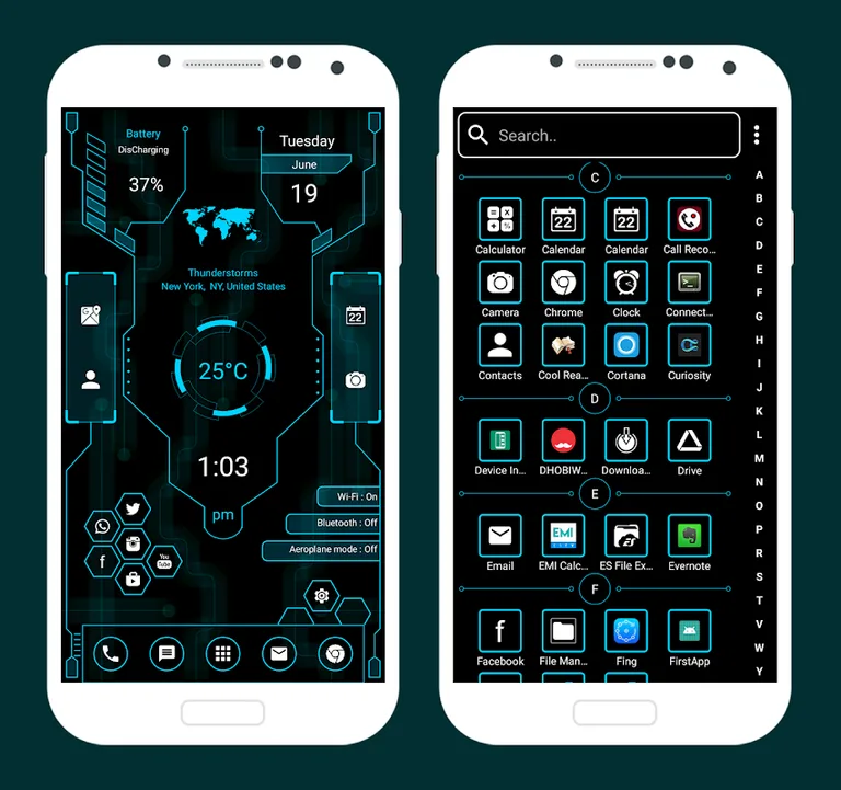Hi-tech Launcher 2 - 2018, Future of UI, Free screenshot 2