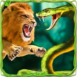 Furious Lion Vs Angry Anaconda Snake icon