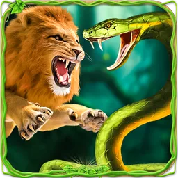 Furious Lion Vs Angry Anaconda Snake icon