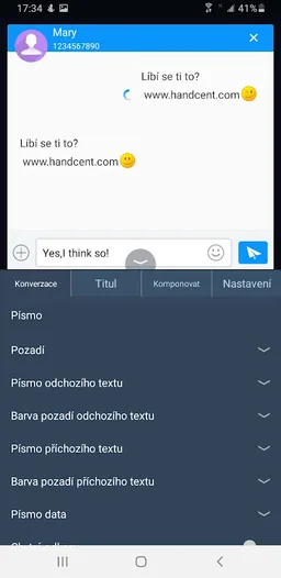 Handcent SMS Czech Language Pa screenshot 1