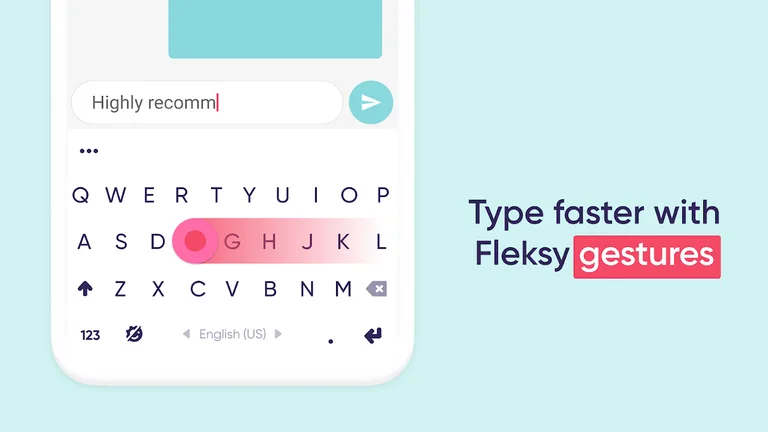 Fleksy Ergonomic Keyboard 2020 -Emoji Keyboard GIF screenshot 6