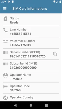 SIM Serial Info screenshot 2