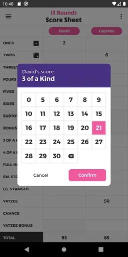 13 Rounds Score Sheet screenshot 1