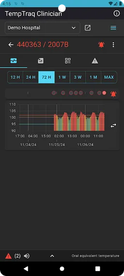 TempTraq Clinician screenshot 2