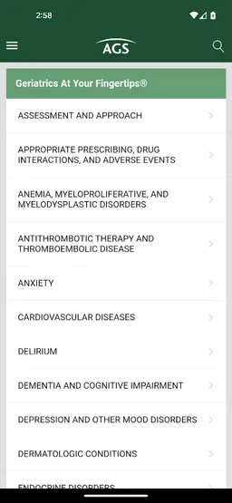 Geriatrics At Your Fingertips screenshot 1