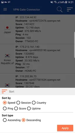 VPN Gate Connector - Free VPN screenshot 7