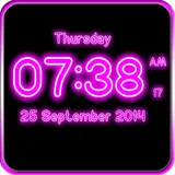 Neon Digital Clock Live Wallpaper icon