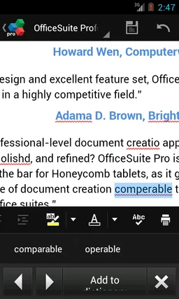 OfficeSuite QuickSpell screenshot 2