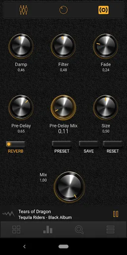 Retro Black skin for Poweramp V3 screenshot 3