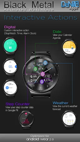 Black Metal HD Watch Face screenshot 1