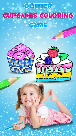 Cupcakes Coloring Book Glitter screenshot 5