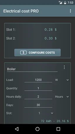 Electrical Cost screenshot 5