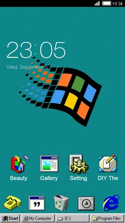 Windroid Theme for windows 95 PC Computer Launcher screenshot 3