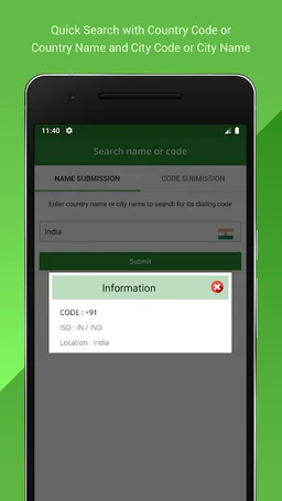 International Dialing Code screenshot 1