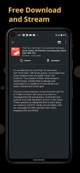 GoPod : RSS Player & Podcasts for android free screenshot 4